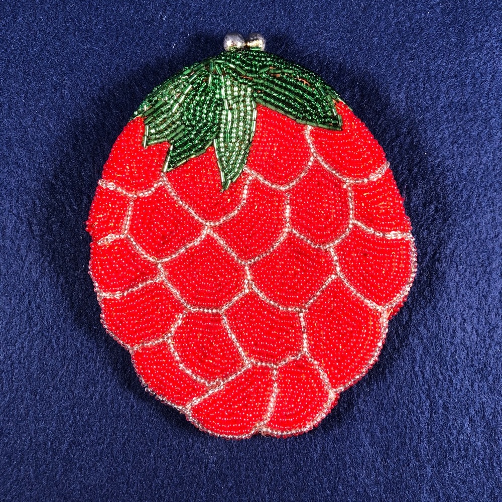 Vintage 1960 Jordan Marsh Strawberry Beaded purse